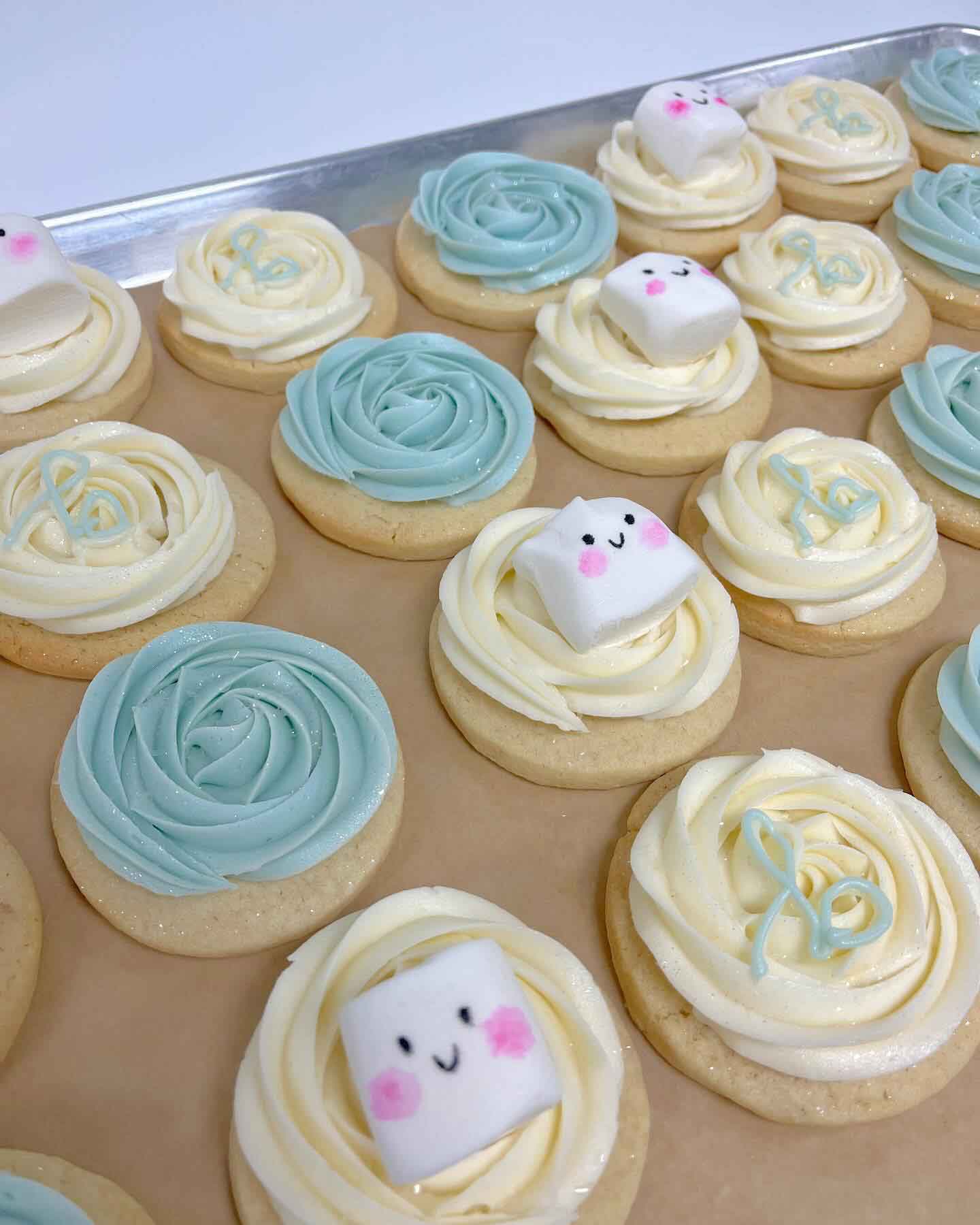 Sugar Cookies with Icing and Marshmallows